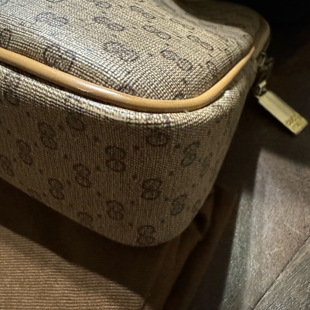 EUC Vintage Gucci Monogram Brown Canvas Travel Toiletry Cosmetic Pouch - Picture 7 of 11